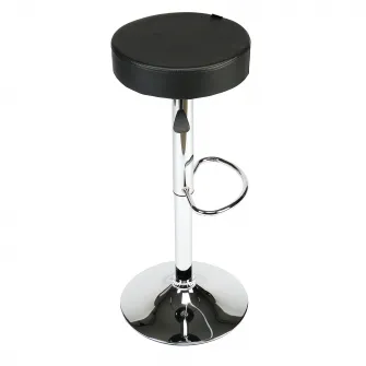 Scaun de bar cromat Kring Swan, Negru