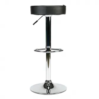 Scaun de bar cromat Kring Swan, Negru