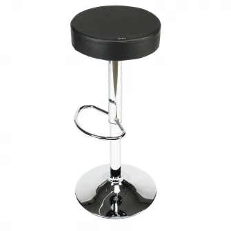 Scaun de bar cromat Kring Swan, Negru