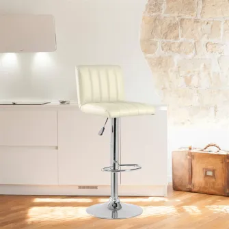 Scaun de bar Kring Swing, PU, Crem
