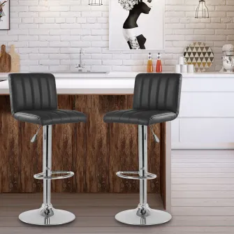 Scaun de bar Kring Swing, PU, Negru
