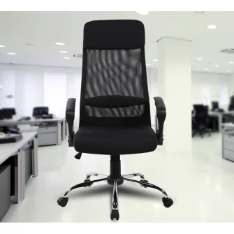 Scaun de birou ergonomic Kring Klaus, material textil si mesh, Negru