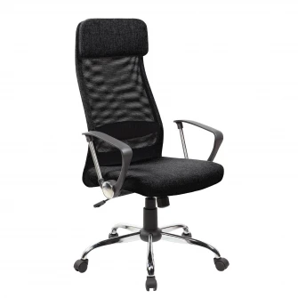 Scaun de birou ergonomic Kring Klaus, material textil si mesh, Negru