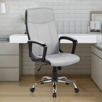 Scaun de birou ergonomic Kring Seppo, mecanism tilt, PU/PVC, Gri