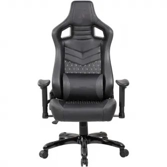 Scaun de birou Kring Grid, inaltime reglabila, mecanism tilt, PU, Negru/Gri