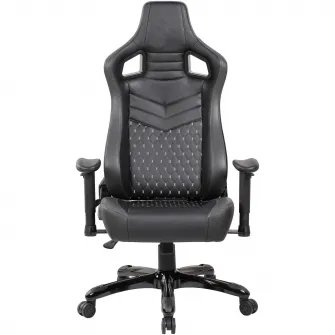 Scaun de birou Kring Grid, inaltime reglabila, mecanism tilt, PU, Negru/Gri