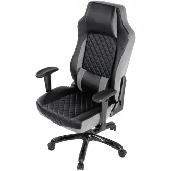 Scaun de birou Kring Race, inaltime reglabila, mecanism tilt, PU, Negru/Gri