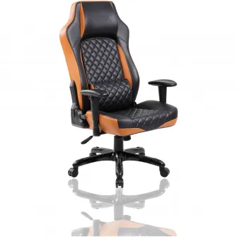 Scaun de birou Kring Rocket, inaltime reglabila, mecanism tilt, PU, Negru/Portocaliu