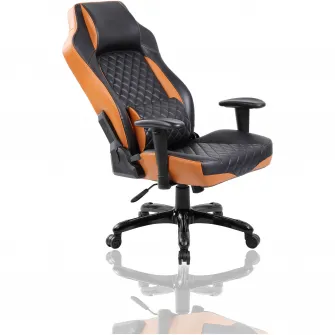 Scaun de birou Kring Rocket, inaltime reglabila, mecanism tilt, PU, Negru/Portocaliu