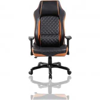 Scaun de birou Kring Rocket, inaltime reglabila, mecanism tilt, PU, Negru/Portocaliu