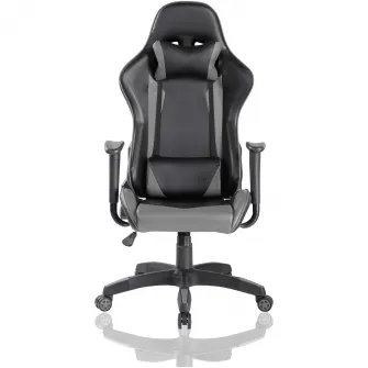 Scaun de birou Kring Sim, inaltime reglabila, mecanism tilt,PU, Negru/Gri