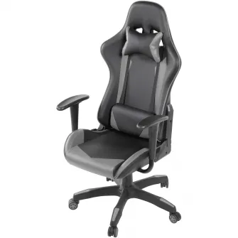 Scaun de birou Kring Sim, inaltime reglabila, mecanism tilt,PU, Negru/Gri