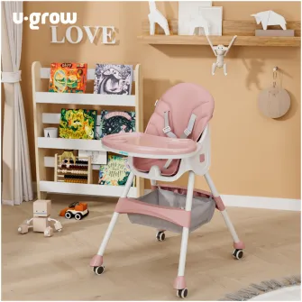 Scaun de masa 2 in 1, pliabil, roz, U-Grow