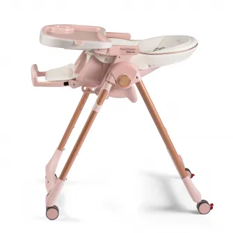 Scaun de masa 2in1 Peg Perego Prima Pappa Zero Follow Me, 0-15 Kg, Mon Amou, Bej / Roz