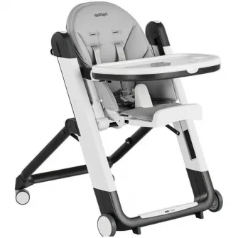 Scaun de masa 2in1 Peg Perego Siesta Follow Me, 0-15 Kg, Ice, Gri