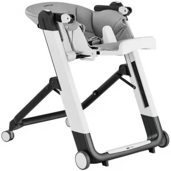 Scaun de masa 2in1 Peg Perego Siesta Follow Me, 0-15 Kg, Ice, Gri