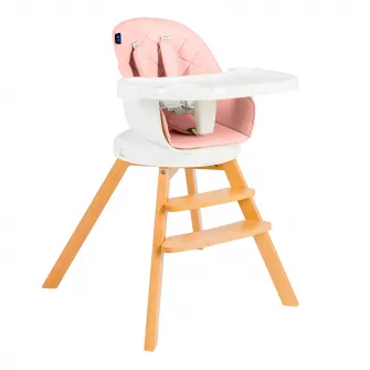 Scaun de masa 3 in 1 Juju Eat&Twist, rotativ 360 grade, Roz