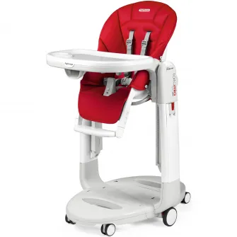 Scaun de masa 3in1 pentru bebelusi Peg Perego Tatamia Follow Me, 0-15 Kg, Fragola, Visiniu