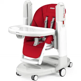 Scaun de masa 3in1 pentru bebelusi Peg Perego Tatamia Follow Me, 0-15 Kg, Fragola, Visiniu