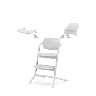 Scaun de masa pentru bebelusi Cybex Lemo 3in1 set All White, alb
