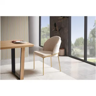 Scaun Kring Wilda, metal/material textil, Bej