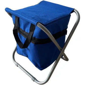 Scaunel camping pliabil cu spatiu depozitare Kring, 31x34x38 cm, navy blue