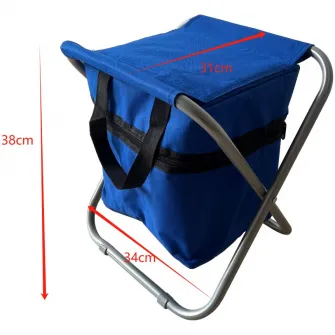 Scaunel camping pliabil cu spatiu depozitare Kring, 31x34x38 cm, navy blue