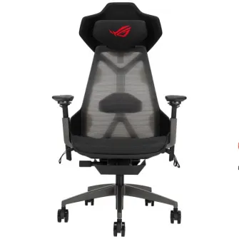 Scaung gaming ASUS ROG DESTRIER ERGO, design Cyborg, panou acustic detasabil, plasa respirabila si spuma PU