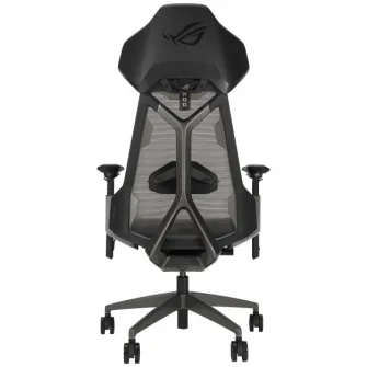 Scaung gaming ASUS ROG DESTRIER ERGO, design Cyborg, panou acustic detasabil, plasa respirabila si spuma PU