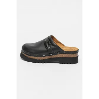 Scholl, Saboti din piele Cindy, Negru, 36