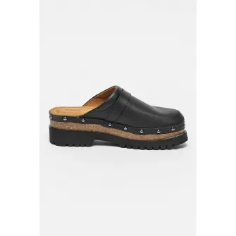 Scholl, Saboti din piele Cindy, Negru, 36