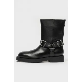 Schutz, Cizme medii din piele Keira, Negru stins, 9