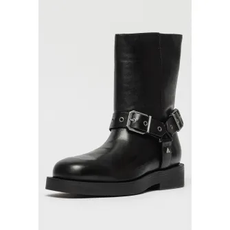 Schutz, Cizme medii din piele Keira, Negru stins, 9