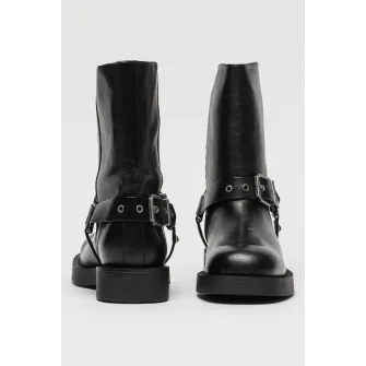 Schutz, Cizme medii din piele Keira, Negru stins, 9