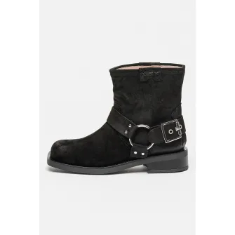 Scotch & Soda, Ghete din piele intoarsa cu varf patrat, Negru, 38