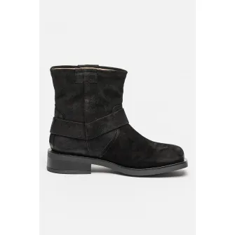 Scotch & Soda, Ghete din piele intoarsa cu varf patrat, Negru, 38