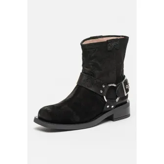 Scotch & Soda, Ghete din piele intoarsa cu varf patrat, Negru, 38