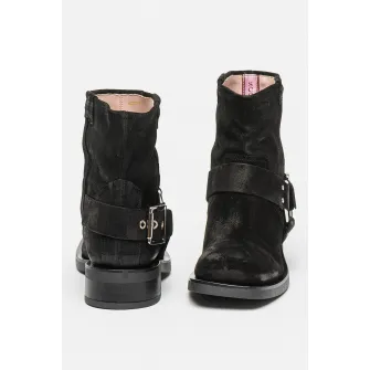 Scotch & Soda, Ghete din piele intoarsa cu varf patrat, Negru, 38