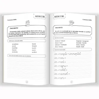 Scriere si grupuri de litere. Exersez 10 min pe zi