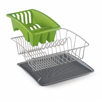 Scurgator de vase cu suport Metaltex, plastic, 31x12x35 cm, verde