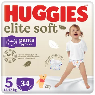 Scutece chilotel Huggies Elite Soft Pants 5, 12-17 kg, 34 buc