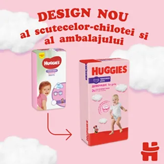 Scutece-chilotel Huggies Mega pack 3, Girl, 6-11 kg, 58 buc