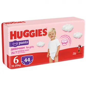 Scutece-chilotel Huggies Mega pack Nr 6, Girl, 15-25 kg, 44 buc