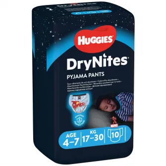 Scutece-chilotel pentru noapte Huggies DryNites 4-7 yrs, Boy, 17-30kg, 10 buc
