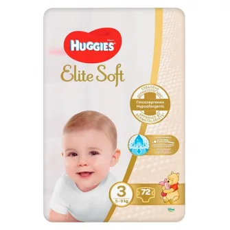 Scutece Huggies Elite Soft 3, 5-9 kg, 72 buc