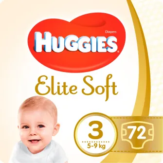 Scutece Huggies Elite Soft 3, 5-9 kg, 72 buc