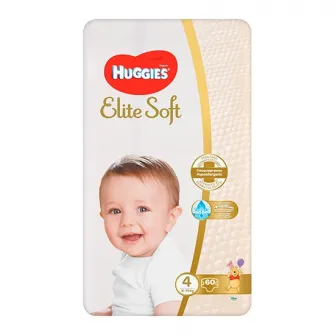 Scutece Huggies Elite Soft 4, 8-14 kg, 60 buc