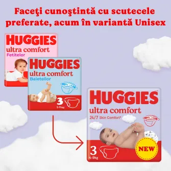 Scutece Huggies Ultra Comfort Mega Nr 3, 5-9 kg, 78 buc