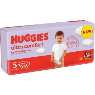 Scutece Huggies Ultra Comfort Mega Nr 5, 12-22 kg, 58 buc