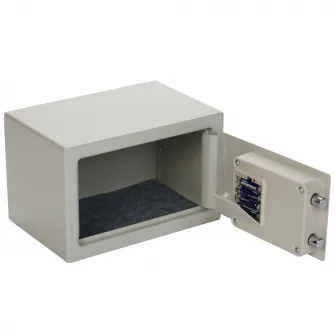 Seif din otel cu inchidere electronica si cheie Steinhaus, 180x280x180 mm, crem